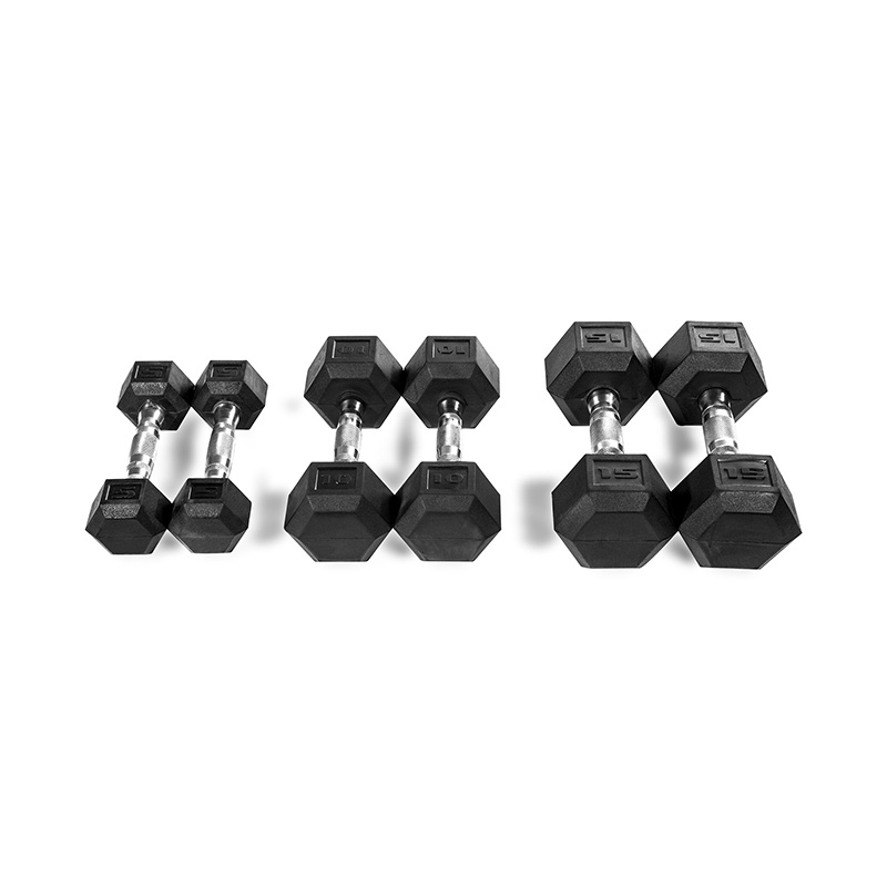 Set de gantere din cauciuc cu dimensiuni multiple, negre