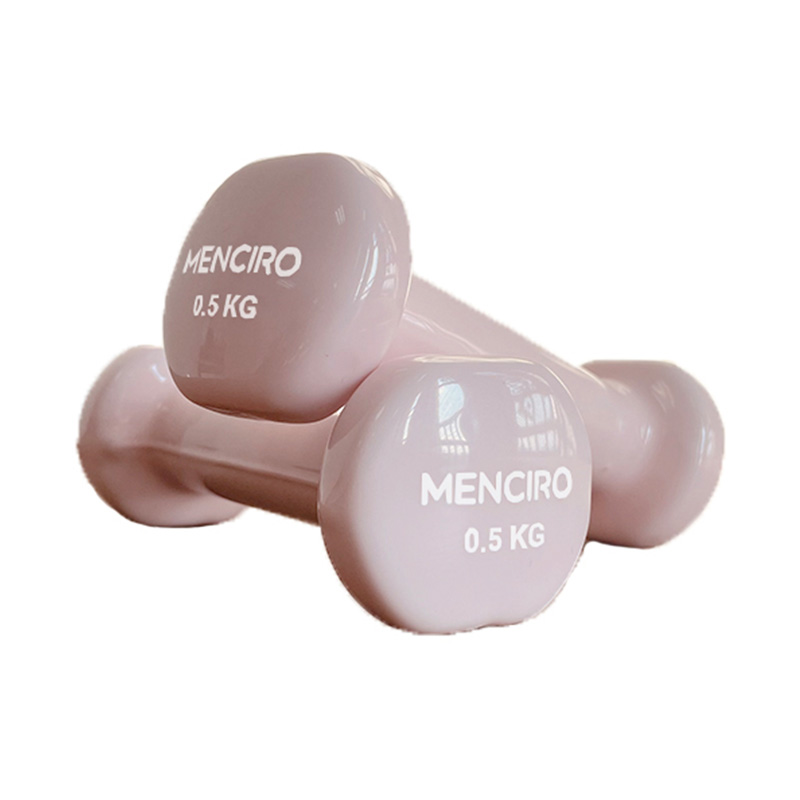 Combinație de set de gantere turnate din plastic colorat de 0,5 kg